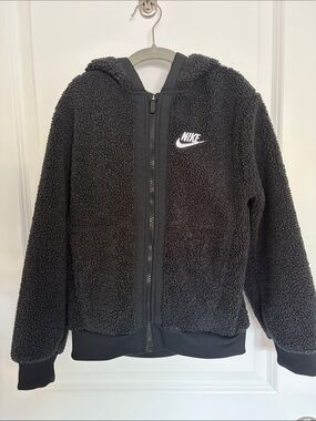 Nike Fleece Sherpa Hooded Zip Sweatshirt Boys Size Small